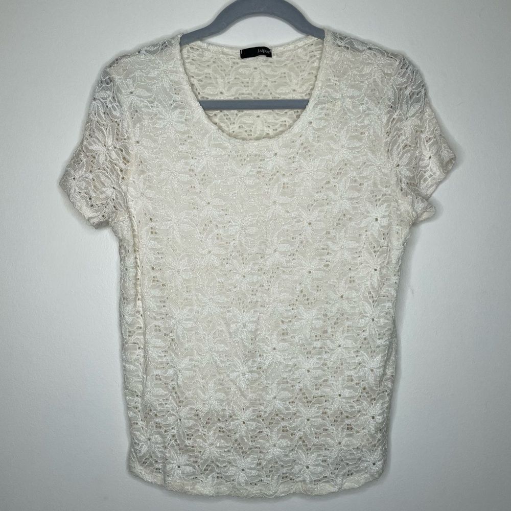 Jaipur ivory lace layered shirt blouse